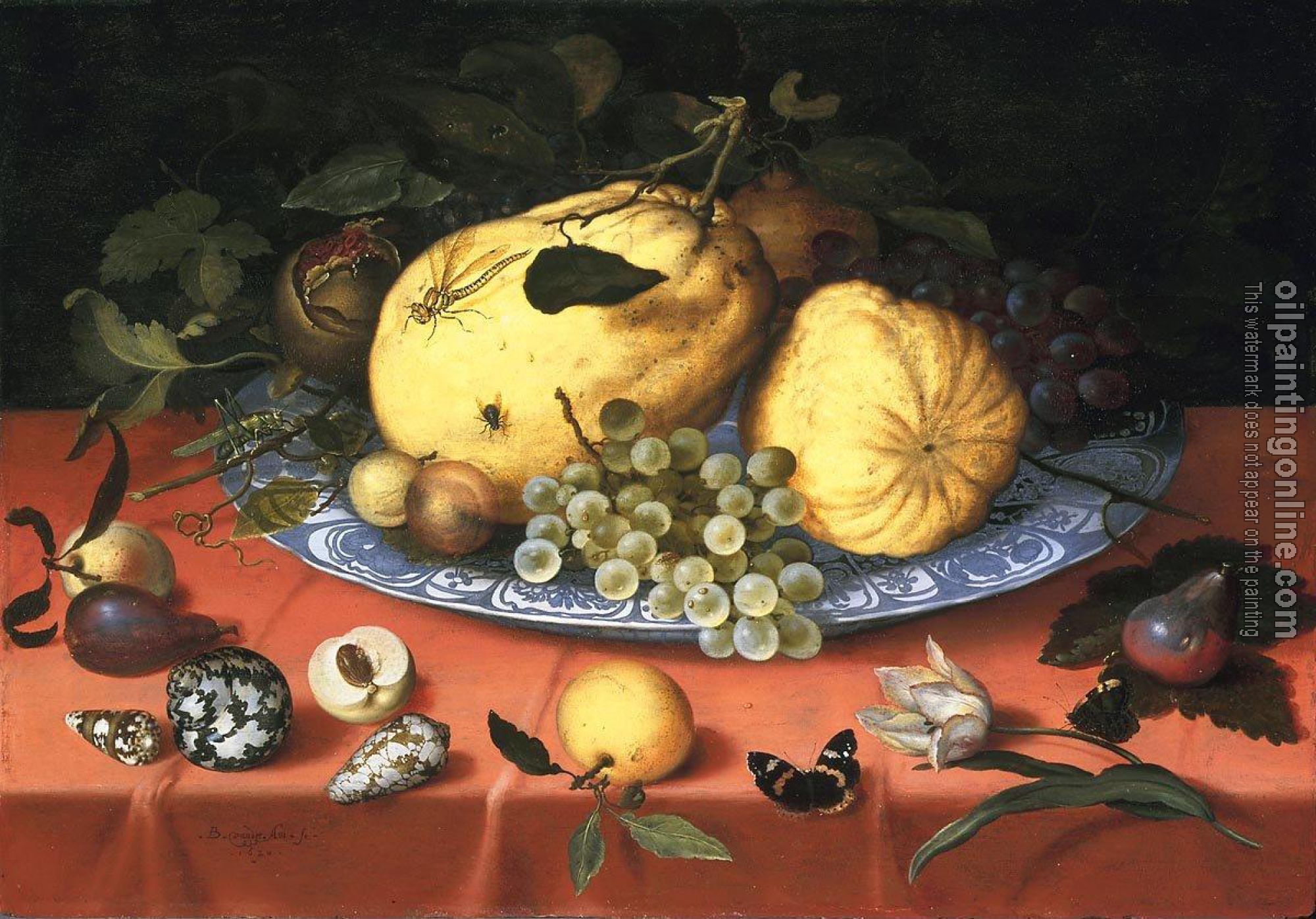 Ambrosius Bosschaert - Fruit still life with shells